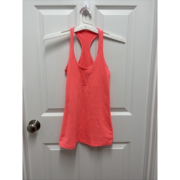 Lululemon Tank Top Womens  M Cool Racerback  Coral Orange Athletic - Picture 1 of 5